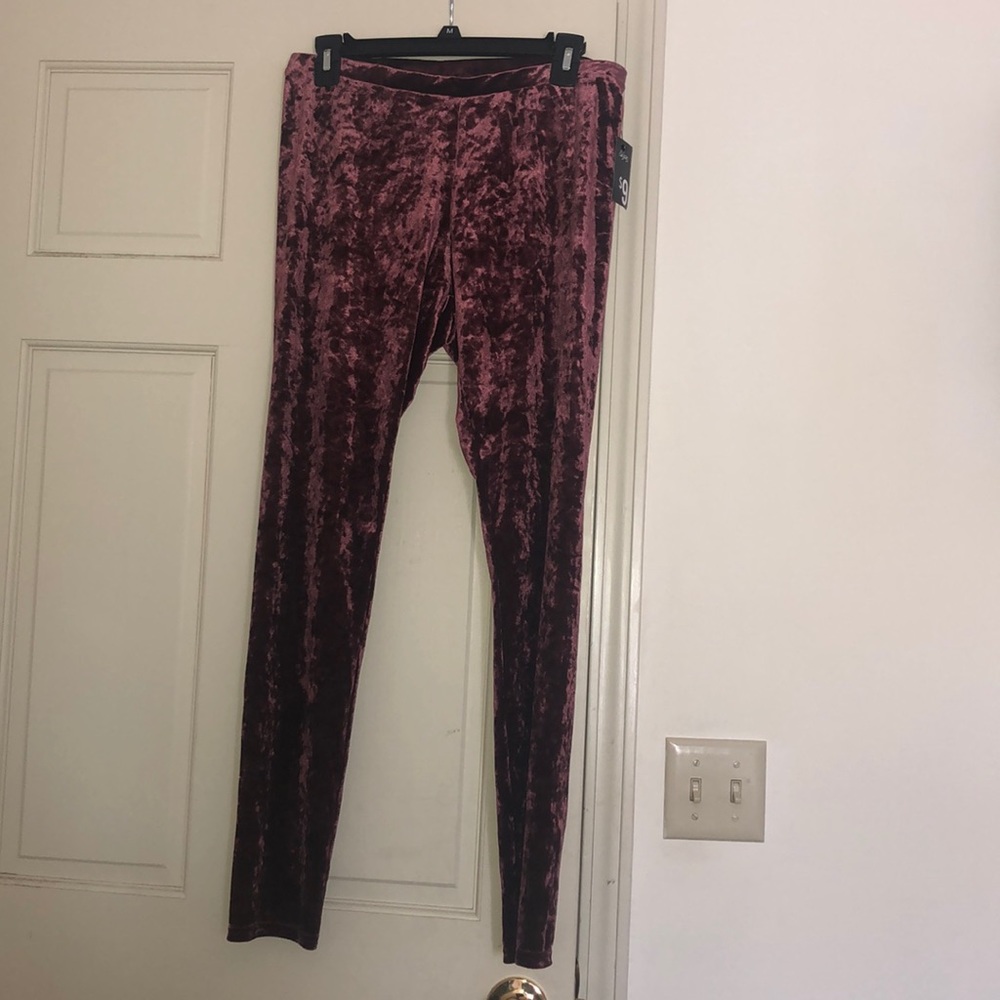 Mauve velvet leggings